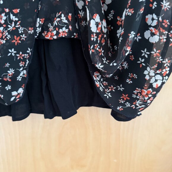 Knot Sisters Black Floral Chiffon Mini Dress – Size S - Picture 3 of 4